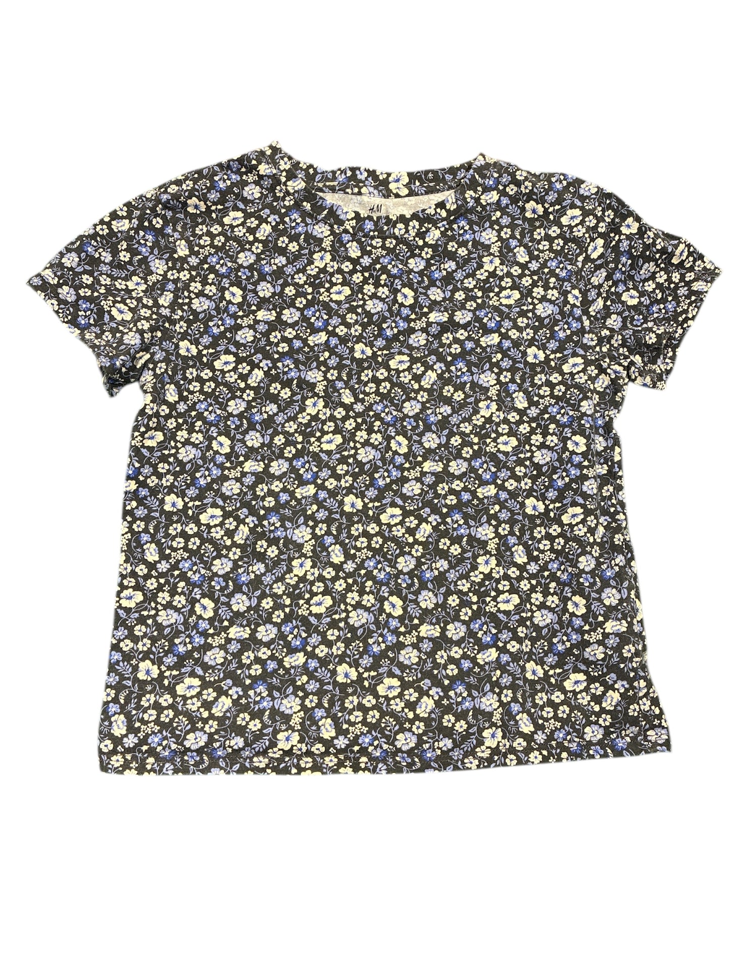 H&M Blue Flower Top Size 6-7