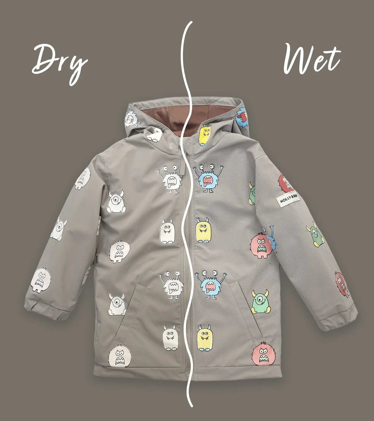 Holly & Beau Monster Color Changing Raincoat Size 5-6