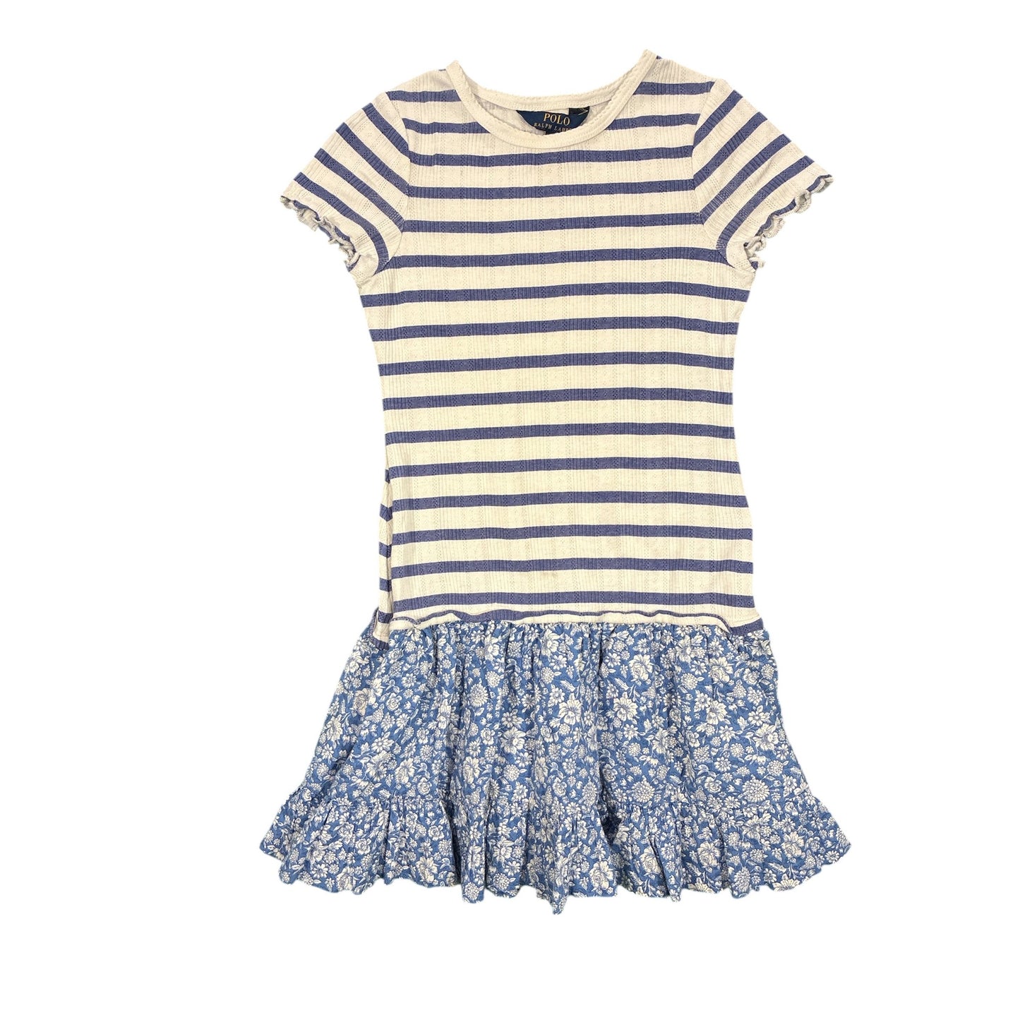 Polo Striped Pointelle-Knit Cotton Dress Size 7