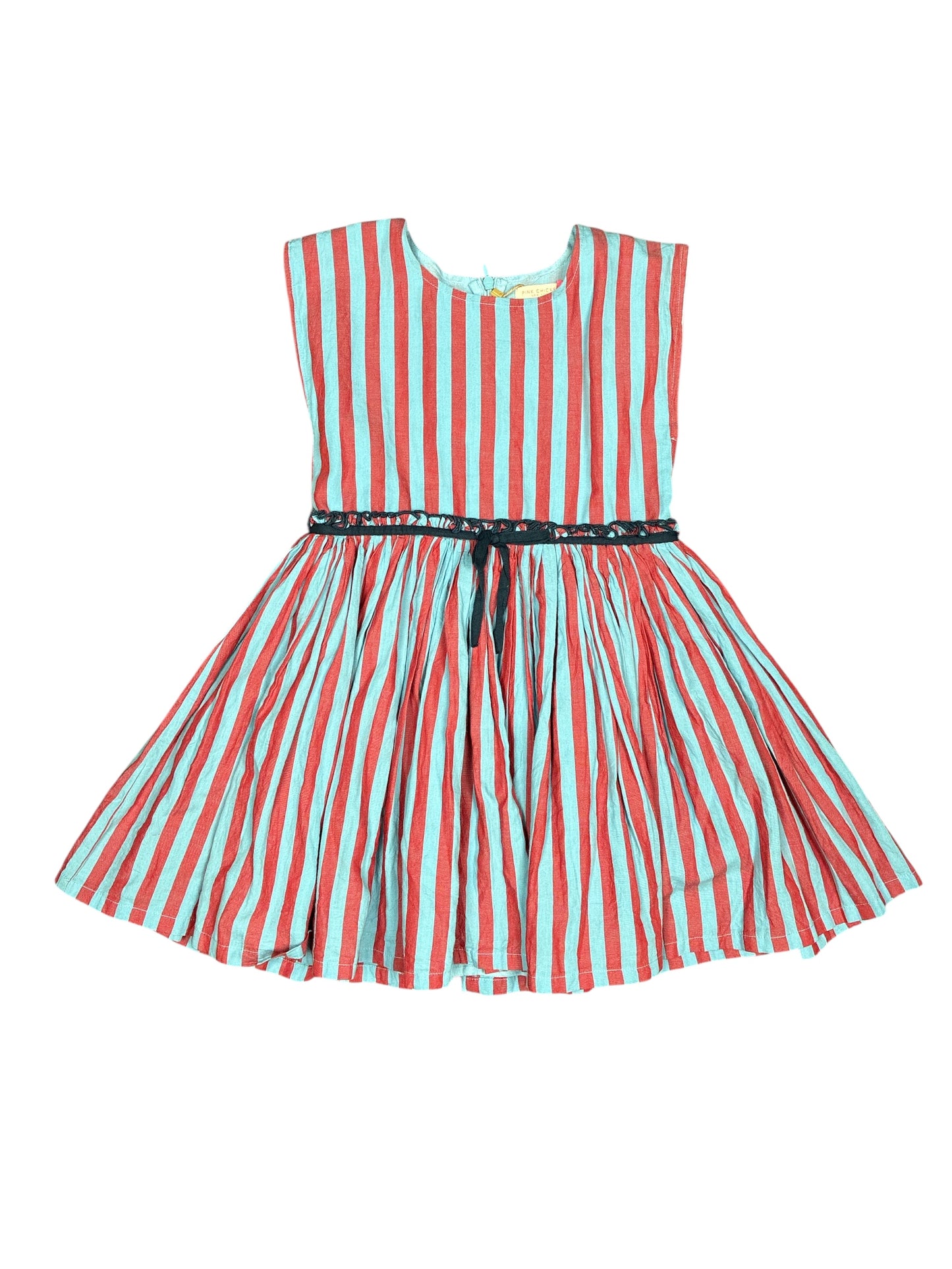 Pink Chicken Stripe Dress Kids Size 7