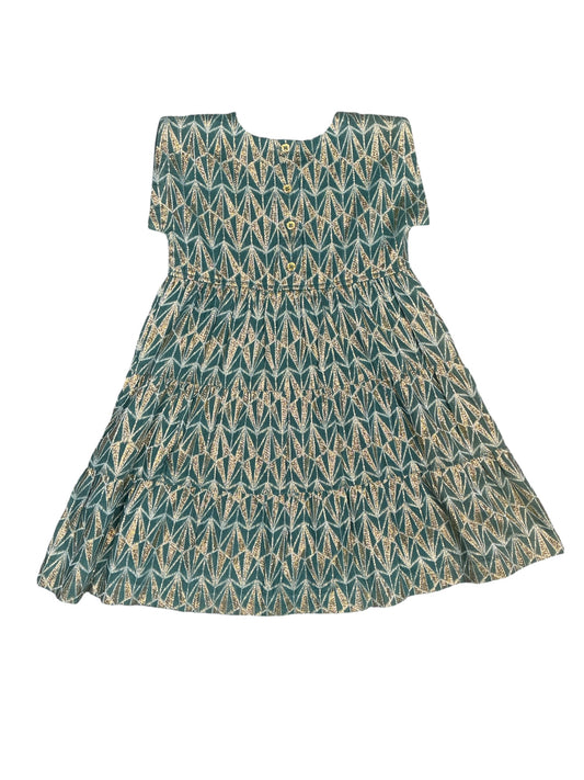 Pink Chicken Green Gold Dress Kids Size 6