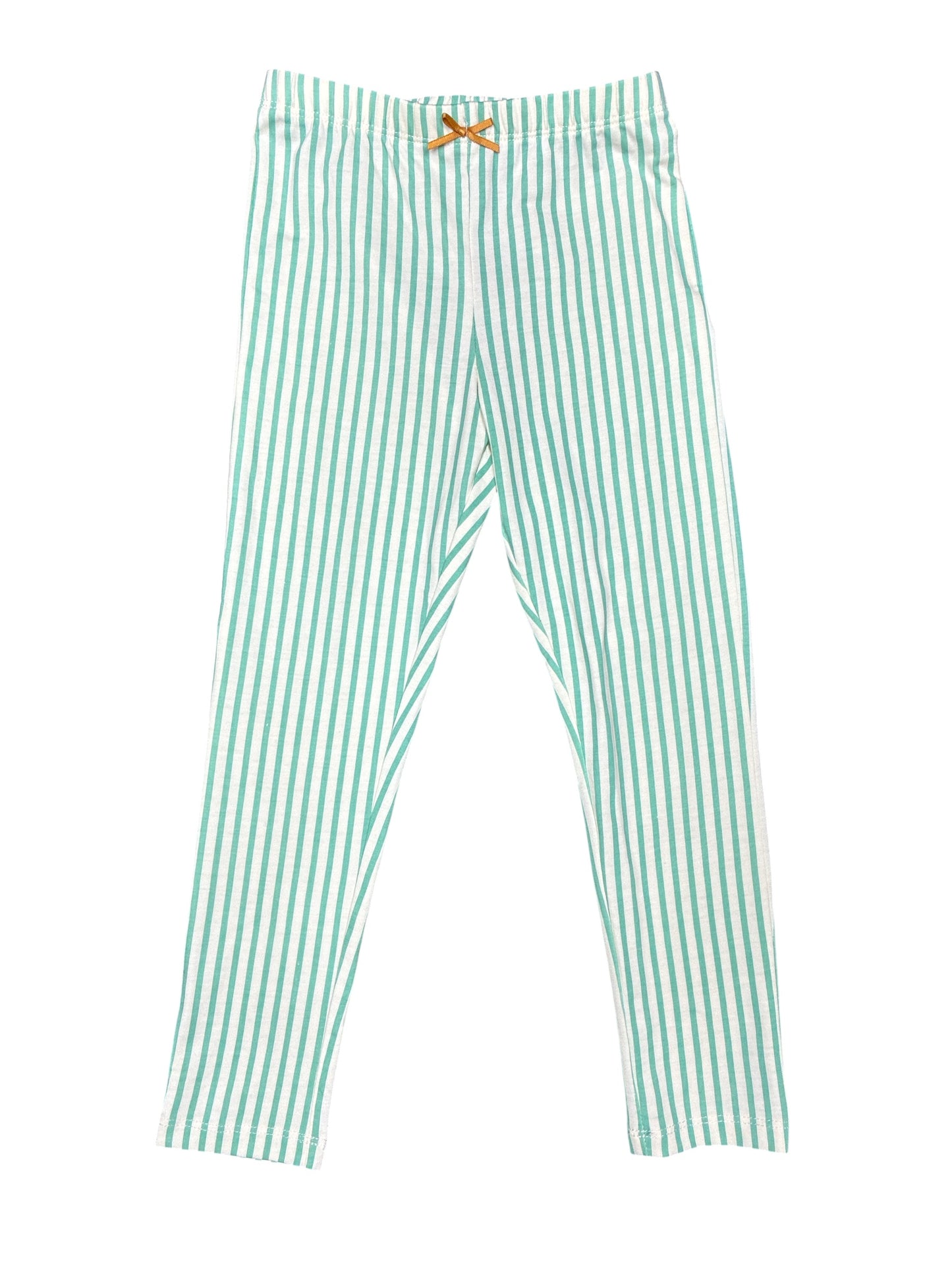 Pink Chicken Green Stripe Leggings Size 6