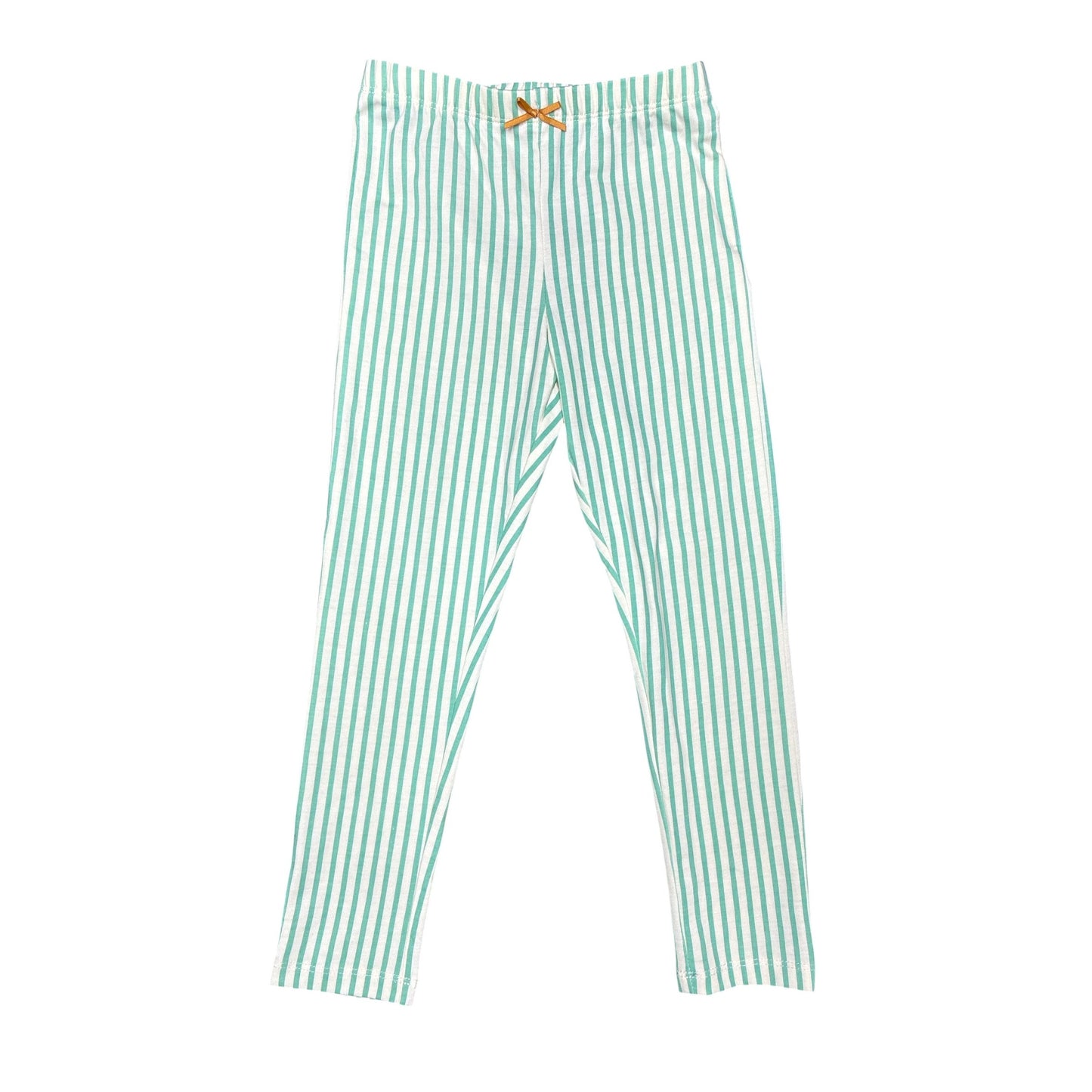 Pink Chicken Green Stripe Leggings Size 6