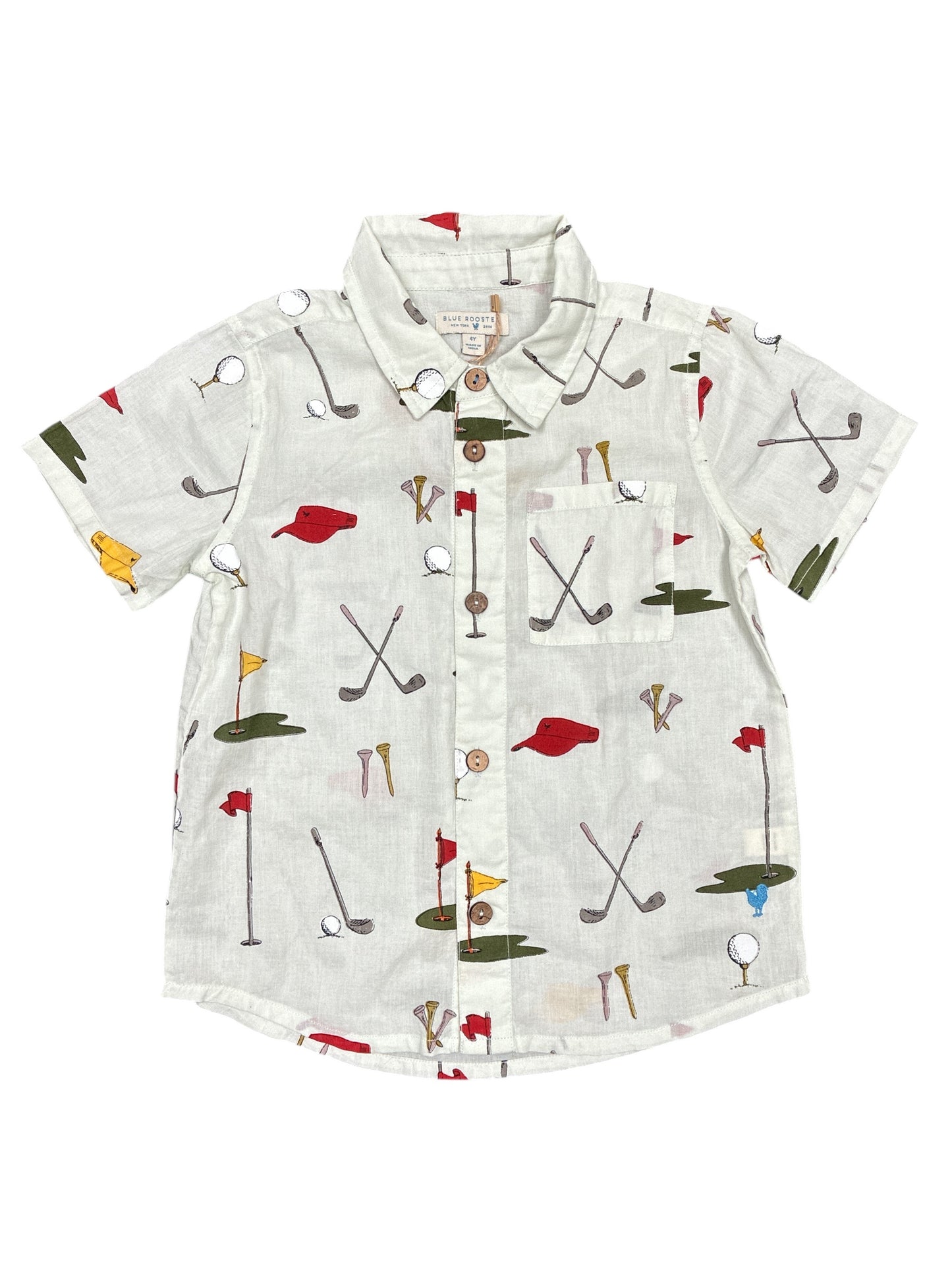 Pink Chicken Golf Shirt Kids Size 4 New w/No Tag
