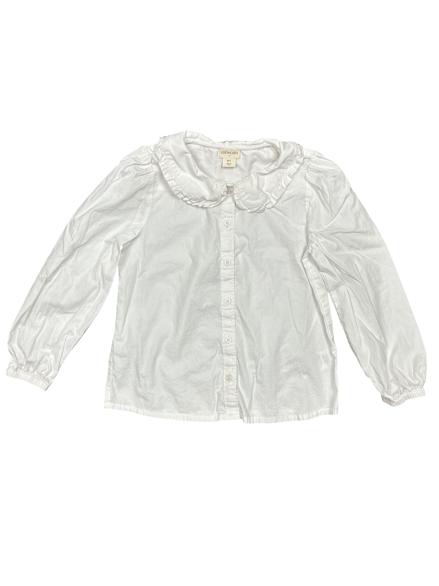Crewcuts White Button Down Shirt Size 6-7
