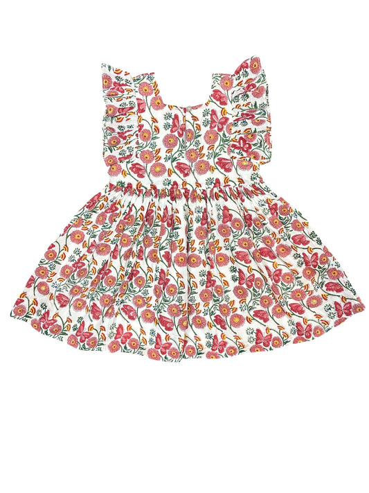 Pink Chicken Butterfly Vines Dress Kids Size 4 New w/No Tag