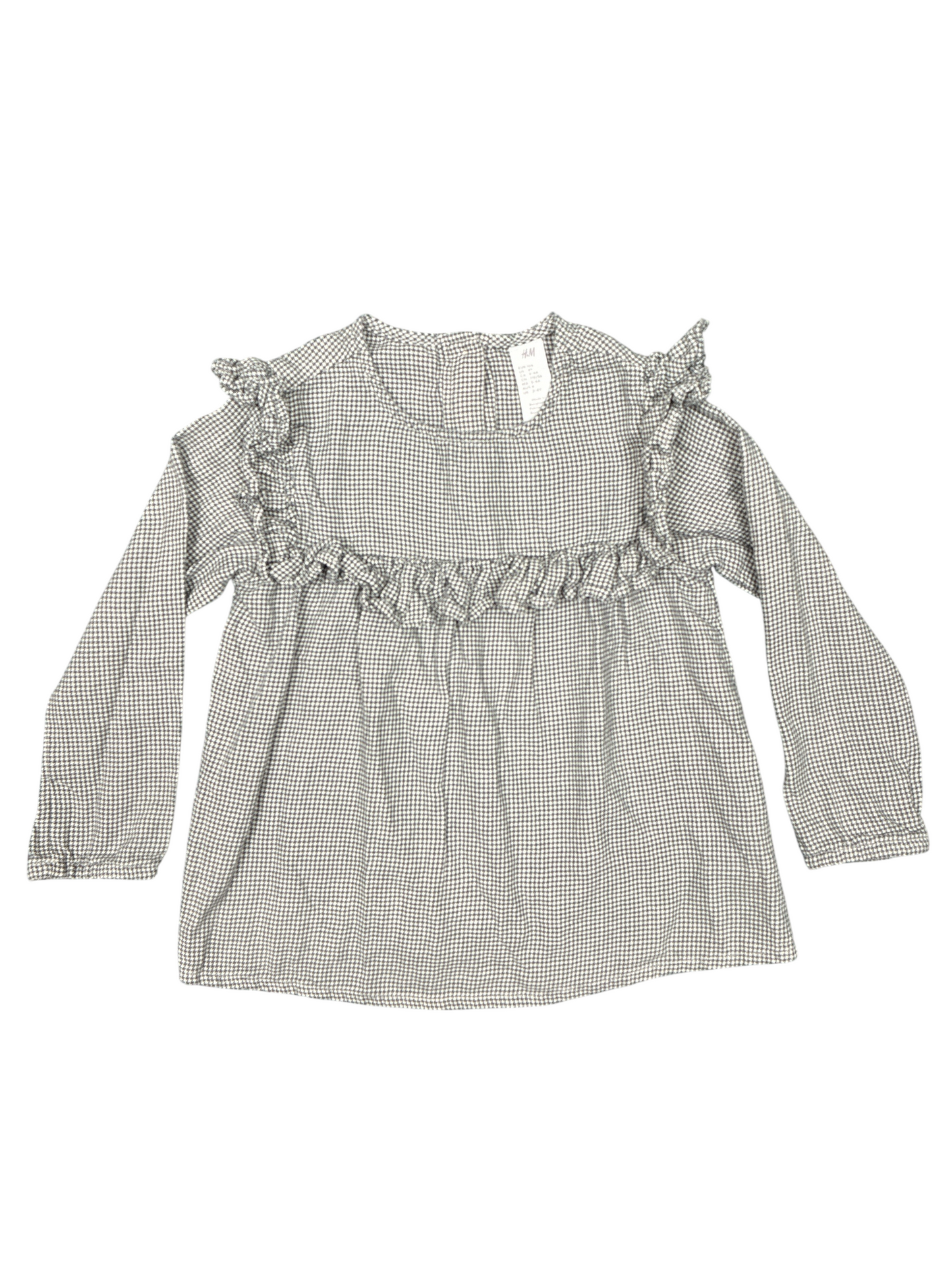 H&M Girls Cotton Ruffle Blouse Size 4