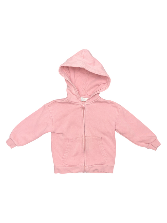 H&M Pink Heart and Pink Zip Up Hoodie Set Size 3/4