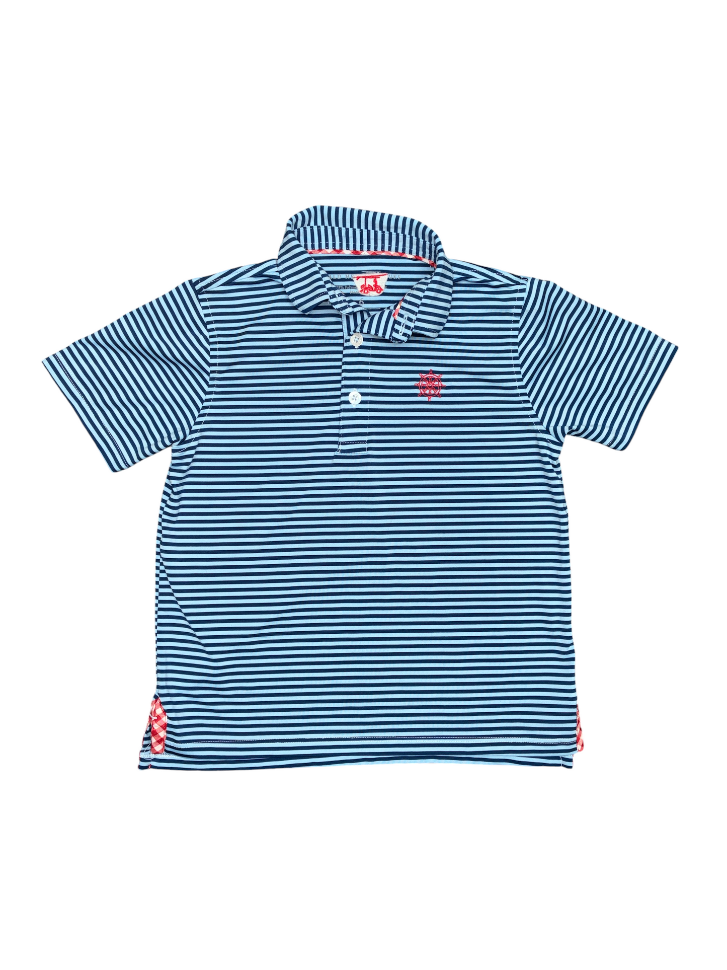 Bald Head Blues Striped Polo Shirt Size 6