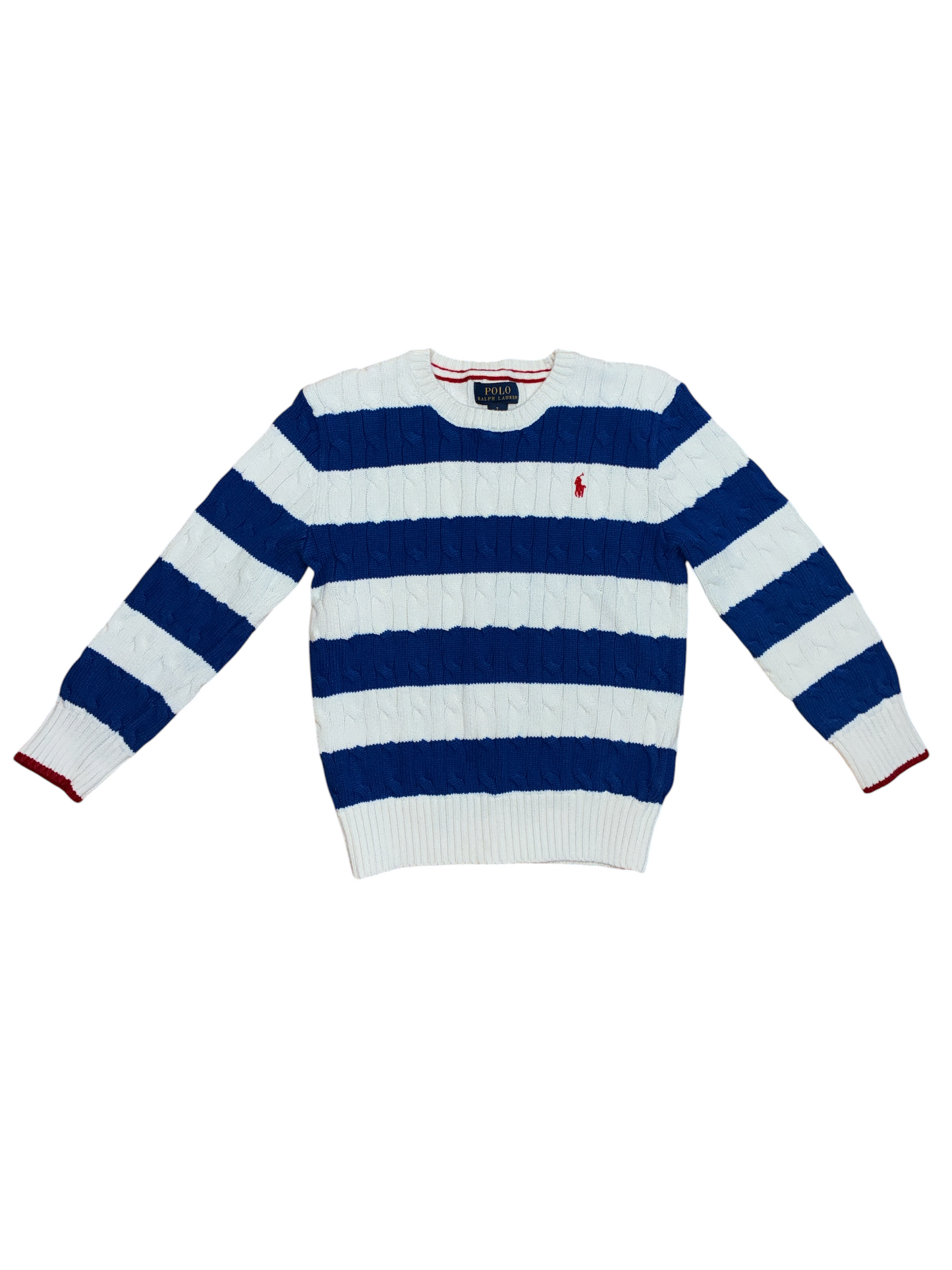 Polo Ralph Lauren Cable Knit Stripe Sweater Size 7