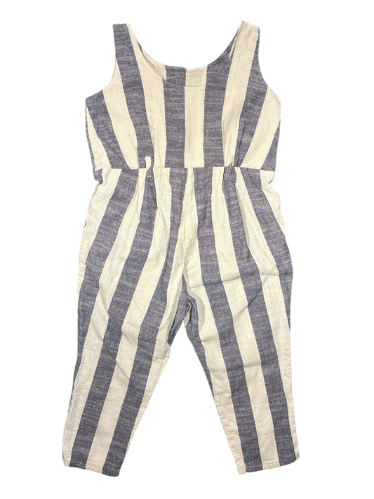 Black Crane Linen Jumpsuit Kids Size 6
