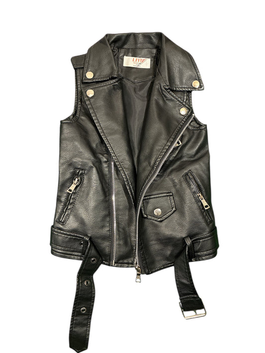 LJYH Black Faux Leather Vest Size 3-4