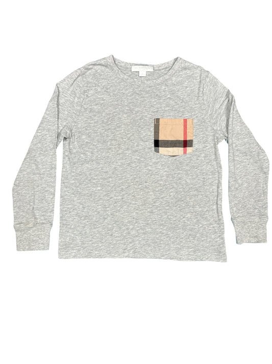 Burberry Gray Long Sleeve T- Shirt Size 8