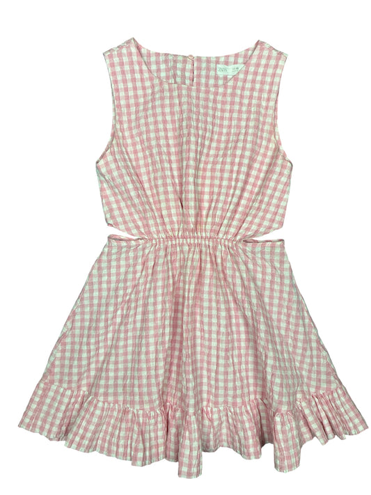 Zara Pink Checkered Dress Size 10