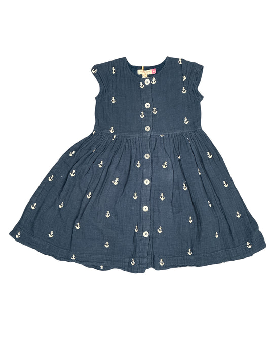 Pink Chicken Navy Blue Dress Kids Size 6