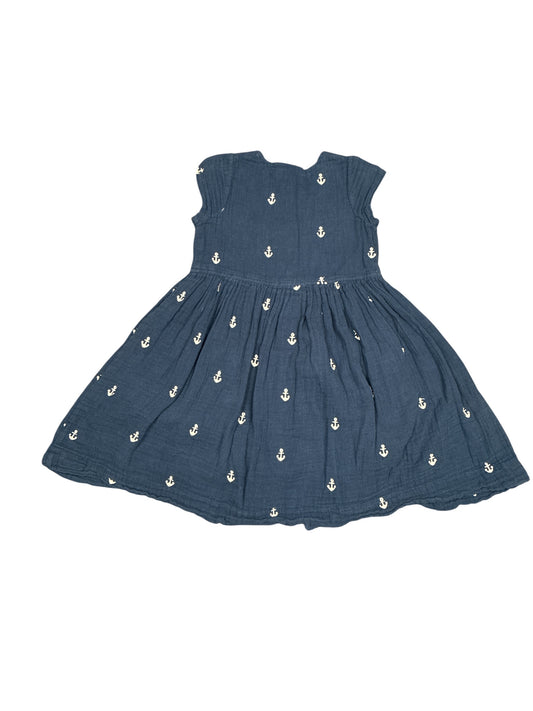 Pink Chicken Navy Blue Dress Kids Size 6