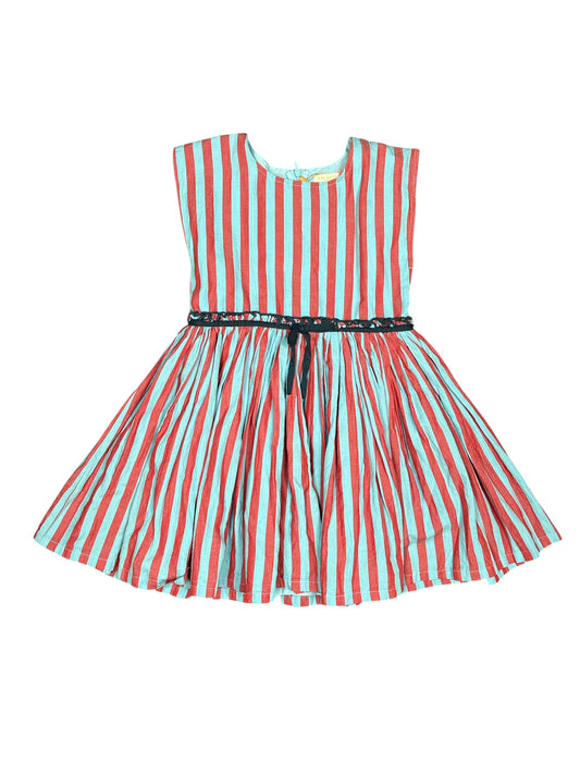 Pink Chicken Stripe Dress Kids Size 7