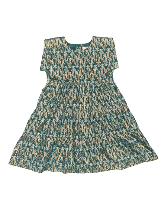 Pink Chicken Green Gold Dress Kids Size 6