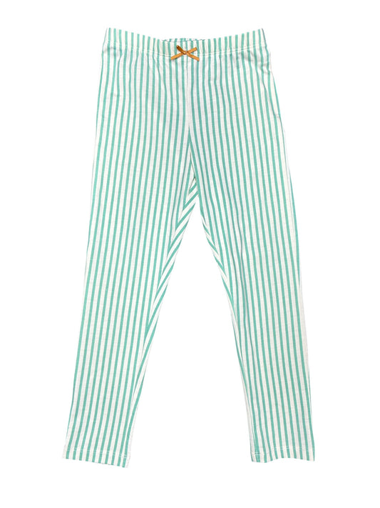Pink Chicken Green Stripe Leggings Size 6
