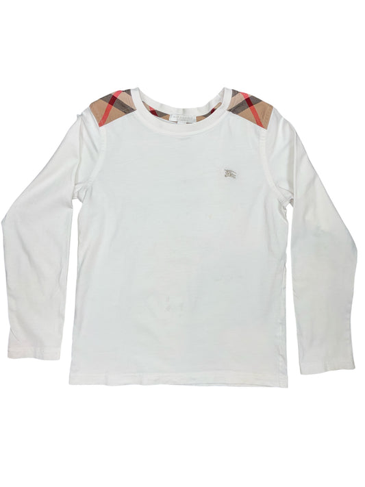 Burberry White Long Sleeve T-Shirt Size 10
