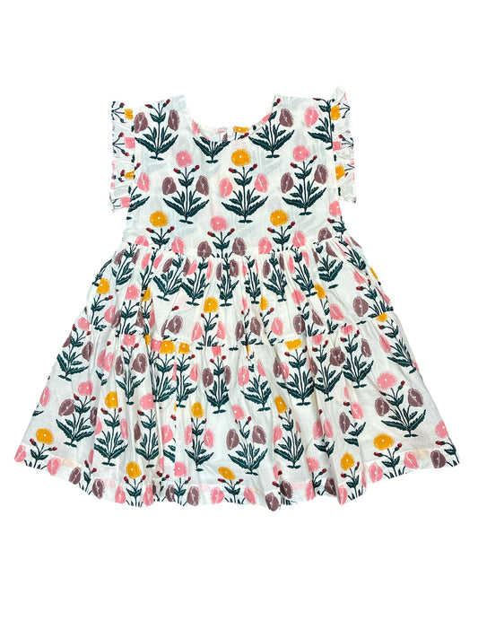 Pink Chicken Floral Dress Kids Size 2 New w/No Tag