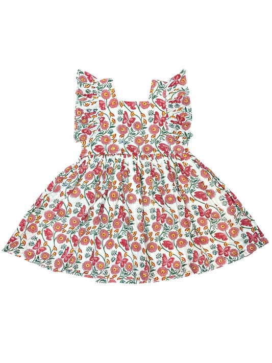 Pink Chicken Butterfly Vines Dress Kids Size 4 New w/No Tag