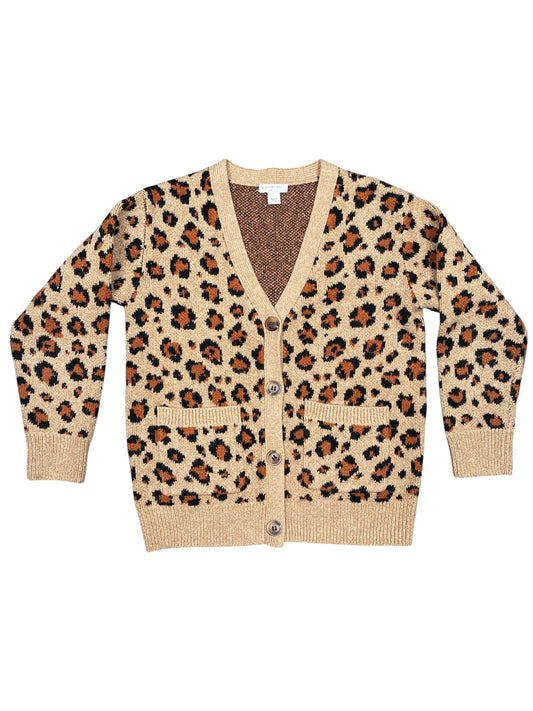 Crewcuts Leopard Print Cardigan Size S (6-7)