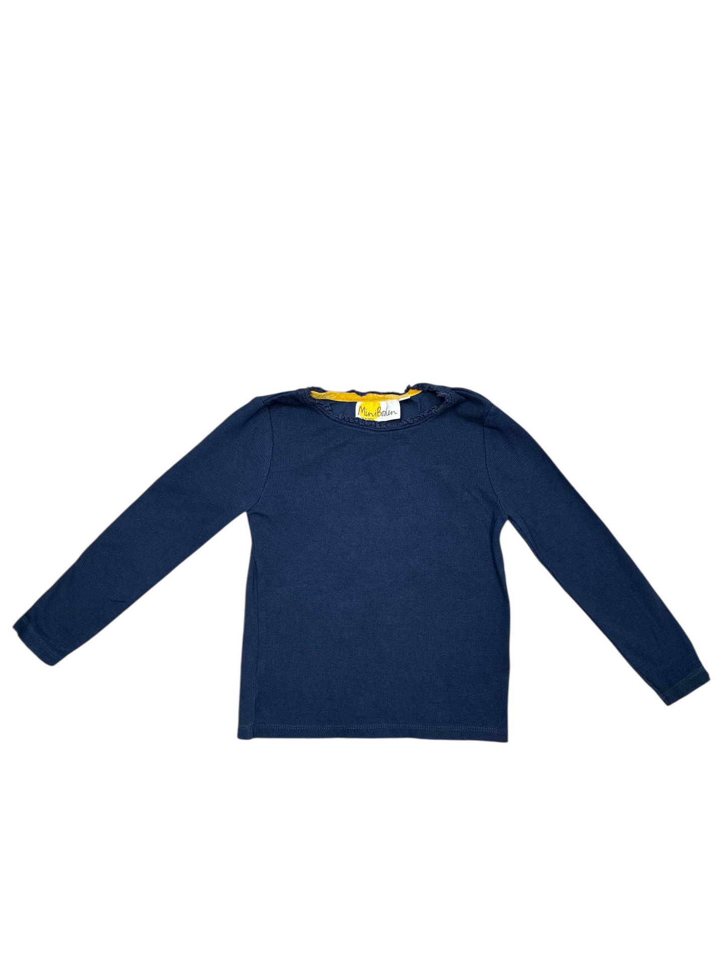 Mini Boden Long Sleeve Pointelle Top Size 4-5