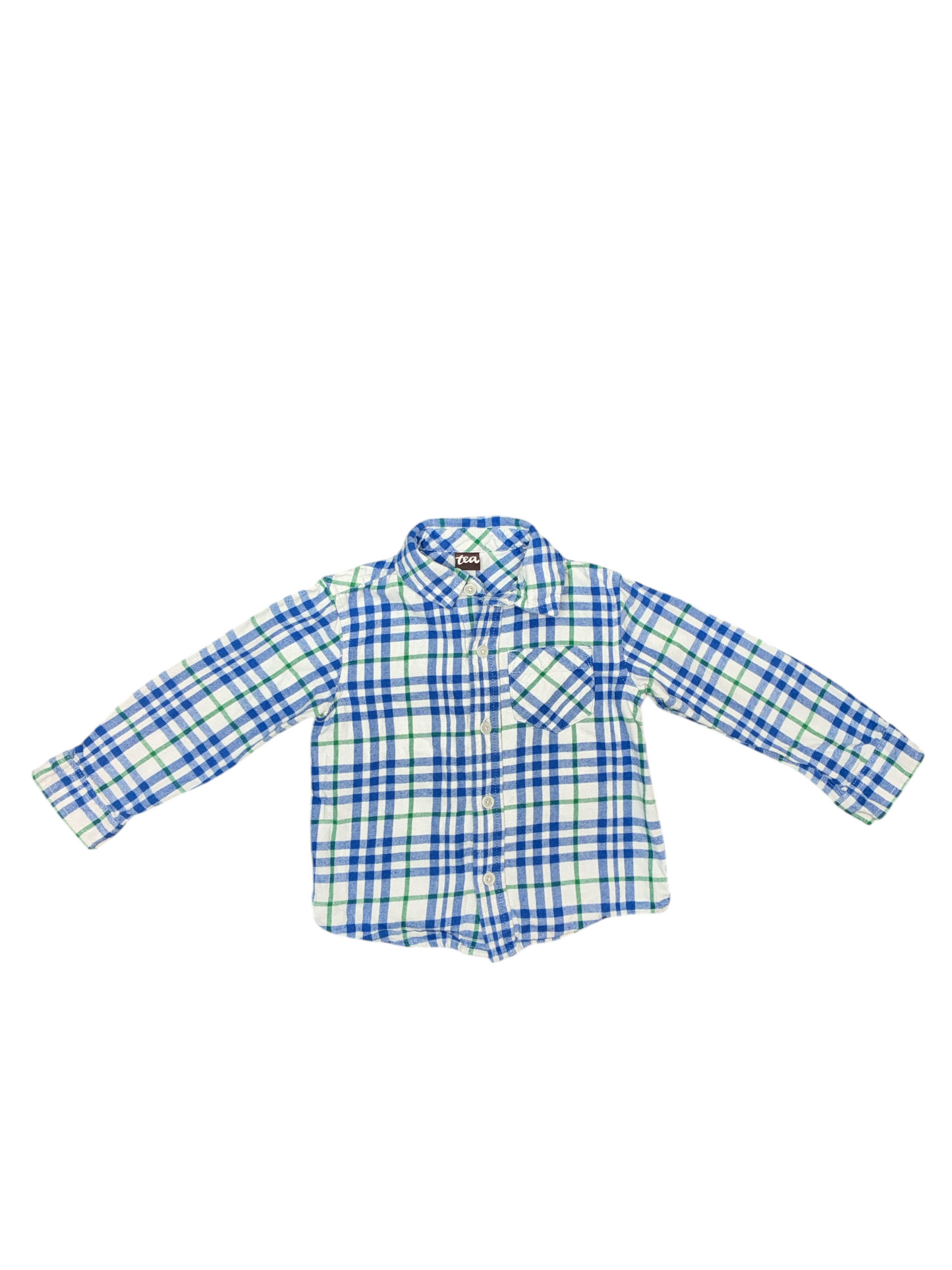 Tea Boy Plaid Button Down Shirt Size 3