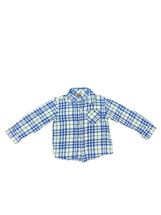 Tea Boy Plaid Button Down Shirt Size 3