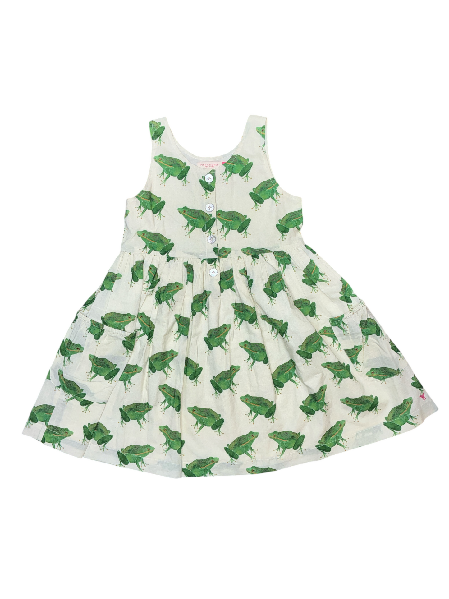 Pink Chicken Frog Print Dress Size 6 - New with No Tag