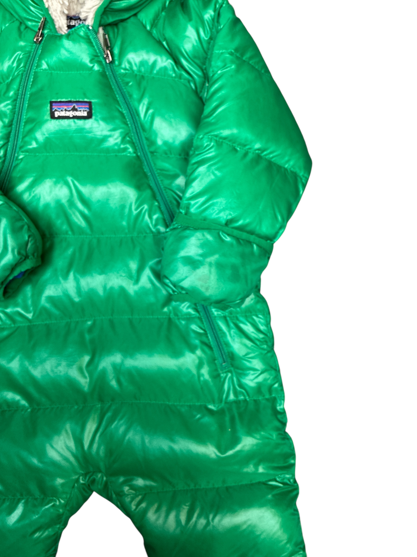 Patagonia Hi-Loft Down Sweater Bunting Green Size 18 Months