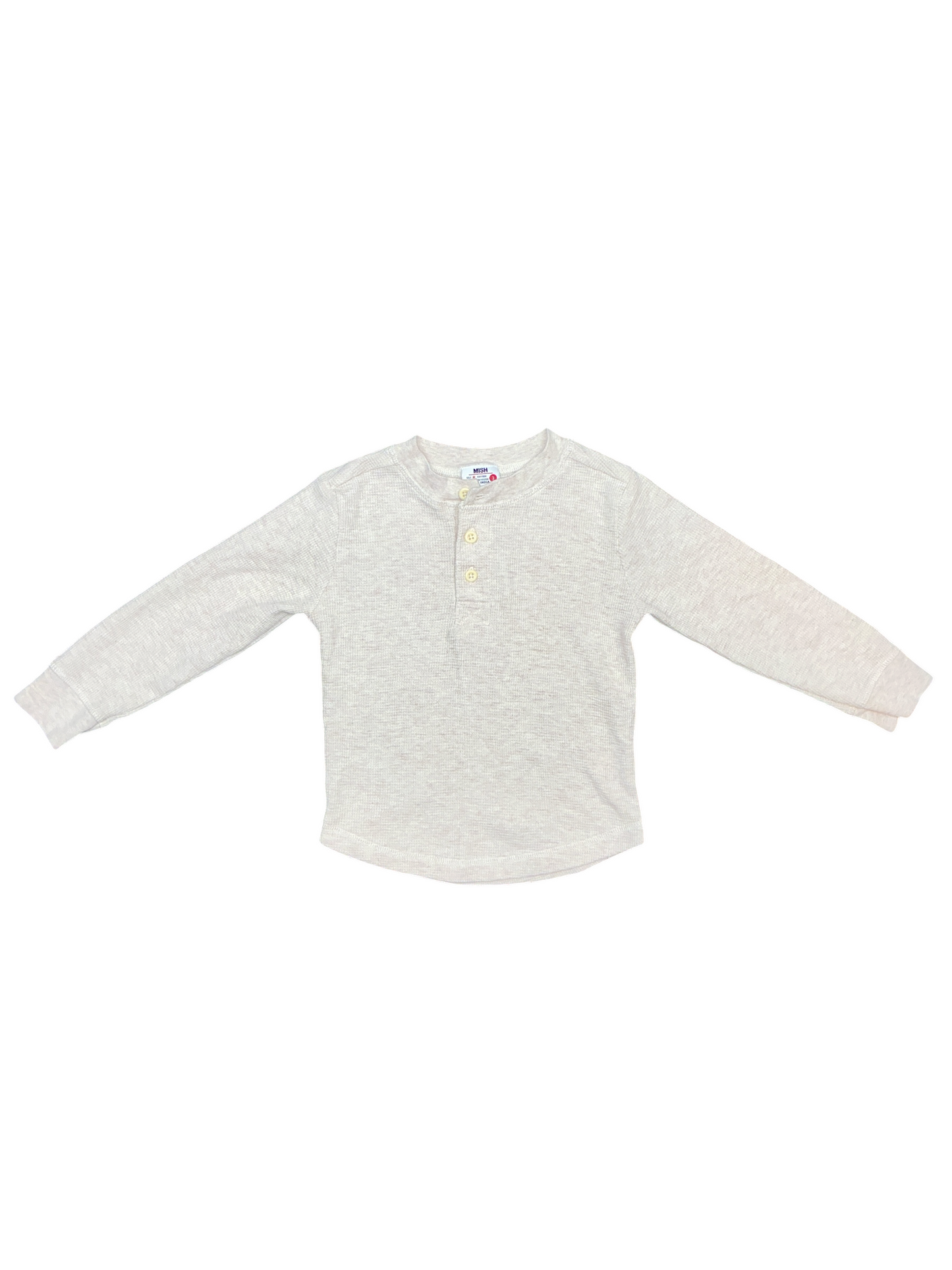 Mish Beige Henley Waffle Knit Size 3
