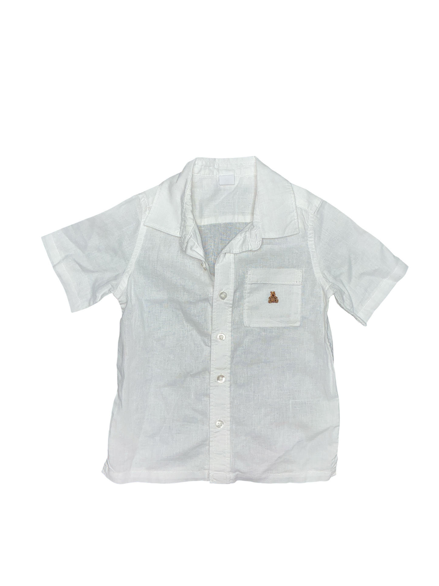 Gap Linen Blend Short Sleeve Shirt Size 4